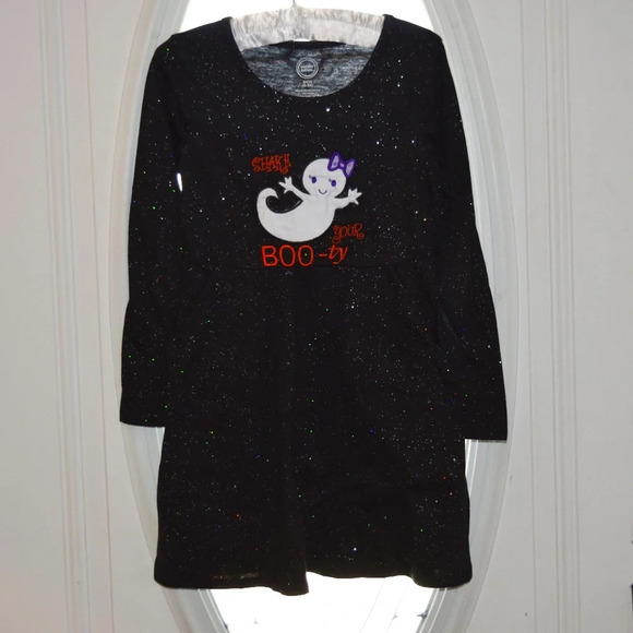 WONDER NATION Halloween Black Glitter Embroidered Girls Dress S 6/6X - Picture 1 of 6